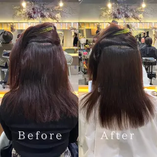 セミロング 髪質改善/美髪/矯正 ヘアアレンジ/西梅田のヘアスタイル