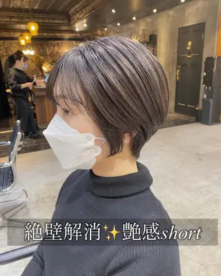 ショート カラー Ms.CHARM所属・透明感カラー🌿 グレージュ🐺陽介のヘアスタイル