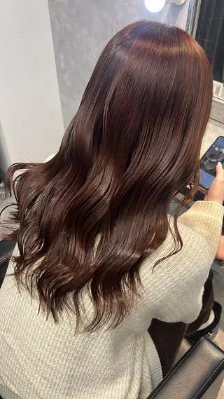 セミロング カラー mimiiy梅田 中崎町ハイトーンのヘアスタイル