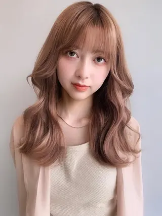 ミディアム カラー 透明感/オリーブ/ グレージュ/YUKAのヘアスタイル