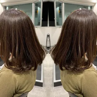 ミディアム カラー レイヤーカット/ 艶カラー/RYOMAのヘアスタイル