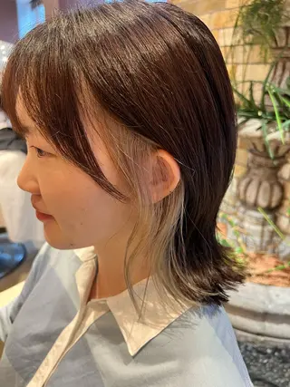 ミディアム カラー 清水 萌未のヘアスタイル