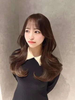 ロング カラー 顔周り似合わせ・巻け るレイヤー水谷航大のヘアスタイル