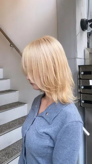 ミディアム カラー メンズ soi所属・ケアブリーチ/ツヤ髪 /ハイトーン/西村のヘアスタイル