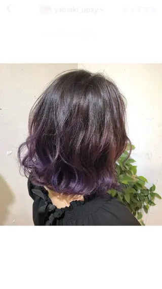 ミディアム カラー ヘアアレンジ 八巻 晴香のヘアスタイル