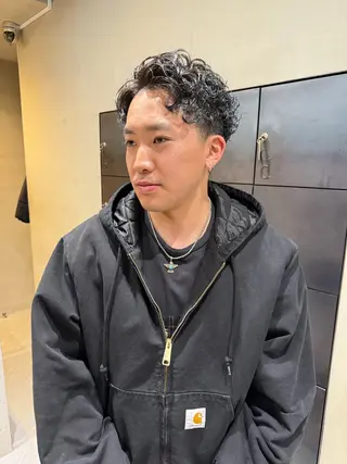 ショート パーマ メンズ ICI大須/栄/ 上前津/大野稚央のヘアスタイル