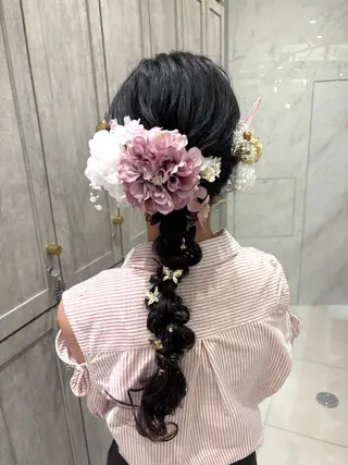 ヘアアレンジ レイヤー/顔まわり 透明感カラー柳澤優名のヘアスタイル