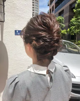 ミディアム ヘアアレンジ ✨韓国風カット/艶髪 カラー✨yumeのヘアスタイル