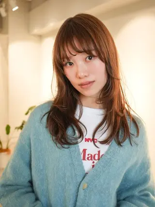 ミディアム LUVISM りきカットモデル募集のヘアスタイル