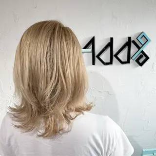 ミディアム カラー パーマ ヘアアレンジ Add9 柳田健登のヘアスタイル