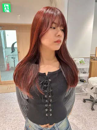 ロング カラー ヘアアレンジ トレンドlayer cut💐mihoのヘアスタイル