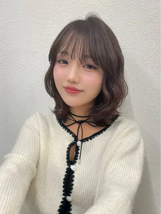 カラー パーマ レイヤー/暖色カラー /パーマ/落合 歩夢のヘアスタイル