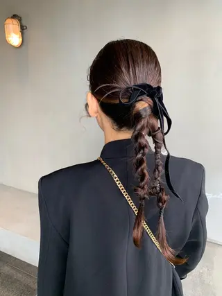 ロング ヘアアレンジ ブリーチ/アレンジ 天満/chihiroのヘアスタイル