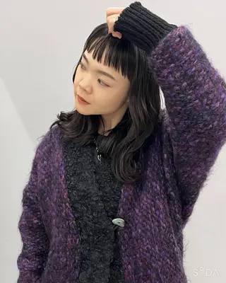 ミディアム カラー パーマ 抜け感ショート パーマ/緒方椋のヘアスタイル