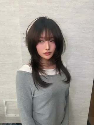 ミディアム 本場韓国ヘア特化 아이비/Aibiのヘアスタイル