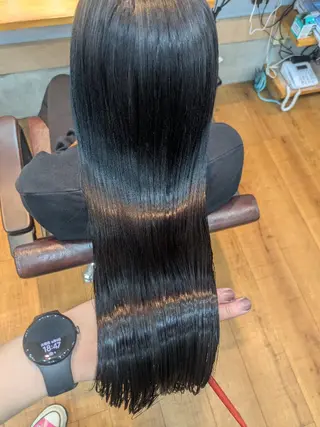 ロング 髪質改善＆白髪ぼかし カラー♡店長みやけ♡のヘアスタイル