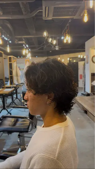 ミディアム パーマ メンズ 🇺🇸外国人風ヘア 💈N.Yuto💈のヘアスタイル