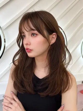 セミロング カラー 山崎/ボブ縮毛矯正 レイヤー髪質改善のヘアスタイル