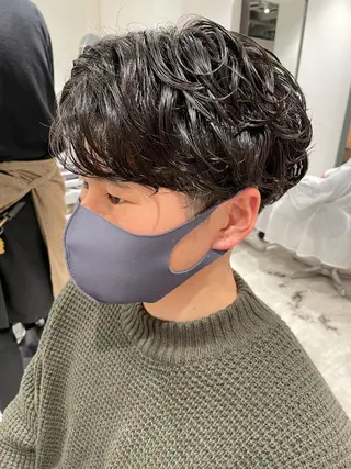 ショート カラー パーマ ヘアアレンジ メンズ パーソナルカラー合わ せたカラー🤍なつみのヘアスタイル