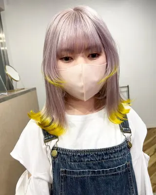 セミロング カラー ヘアアレンジ lani ブリーチ /ダブルカラーのヘアスタイル