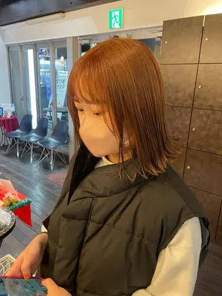 セミロング カラー 🤎韓国ヘア ベージュ まゆか🤎のヘアスタイル