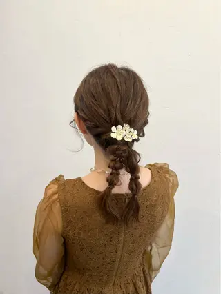 ヘアアレンジ 博多⌇お呼ばれヘア⌇ 透明感カラー⌇菅泉美のヘアスタイル