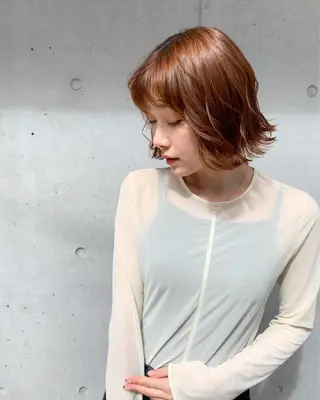 ミディアム Ririkoボブ 透明感カラー🤍のヘアスタイル