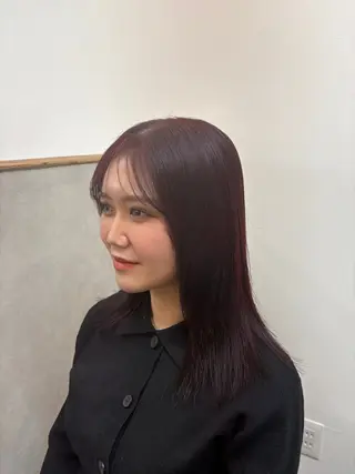 ミディアム カラー waku所属・豊橋/菜月/ブリーチ /艶カラーハイトーンのヘアスタイル