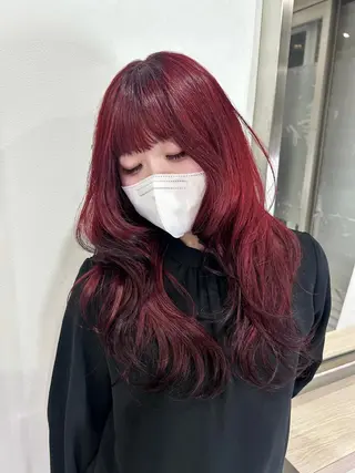 ロング yuuka 🖤韓国ヘア🖤のヘアスタイル