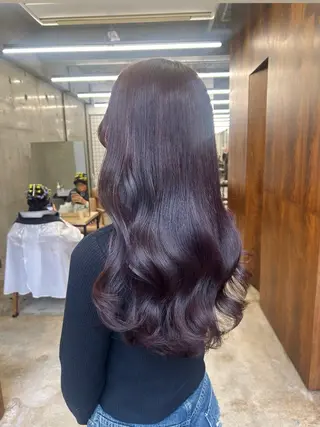 ロング カラー 🌷ラベンダーピンク 顔まわり🌷ねいろのヘアスタイル