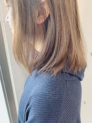 ミディアム カラー 白髪ぼかしハイライト 柳川拓哉のヘアスタイル