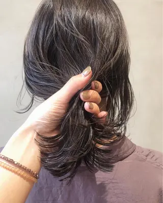 ミディアム カラー ヘアアレンジ 酸性縮毛矯正🧴韓国 レイヤー/髪質改善のヘアスタイル