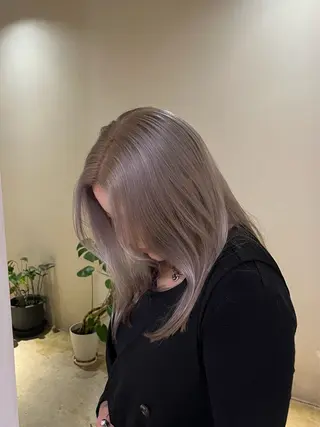 ミディアム カラー みわ/博多 ブリーチ/メンズヘアのヘアスタイル