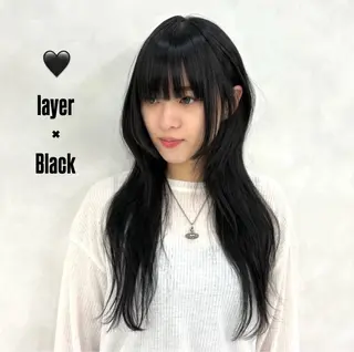 ロング アイナ🤍レイヤー カット/透明感ヘアのヘアスタイル