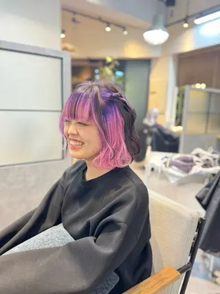 ミディアム カラー 似合わせ/ブリーチ/ 透明感/sanamiのヘアスタイル