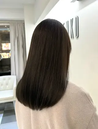 ロング カラー デジタルパーマ/ コテ巻き風パーマのヘアスタイル