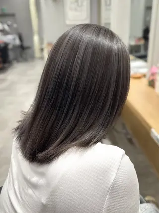 ミディアム カラー 透明感🫧/ブリーチ /永田　汰伊智のヘアスタイル