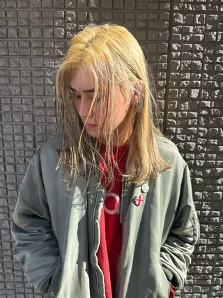 ロング メンズ パーマ/ハイトーン /吉田眞のヘアスタイル