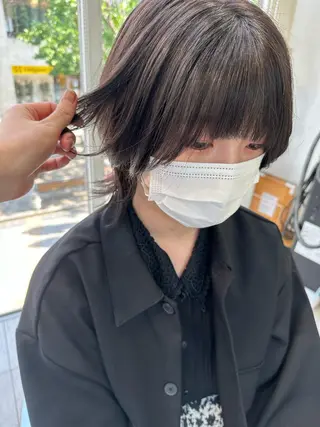 セミロング カラー 江原 貴登のヘアスタイル