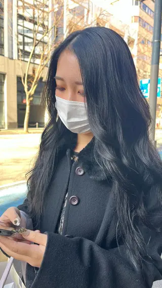 カラー えんぐちとも／透明感 カラー／博多ボブのヘアスタイル