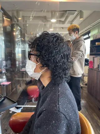 ミディアム カラー パーマ メンズ メンズスタイル /メンズパーマ/須藤のヘアスタイル