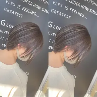ショート カラー 顔まわりの神様✨ 透明感カラー藤嶋秀幸のヘアスタイル