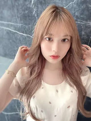 ロング カラー 顔周り特化/韓国ヘア /レイヤー/吉野幸大のヘアスタイル