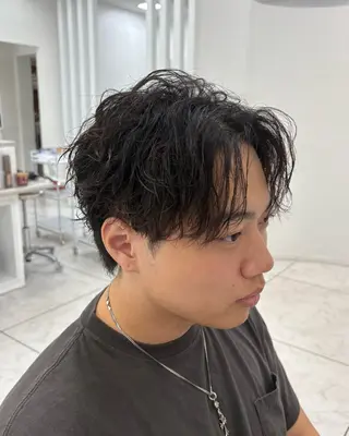 ショート パーマ メンズ 水谷 璃温のヘアスタイル
