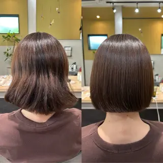 ショート パーマ hub hair レイヤー/透明感のヘアスタイル