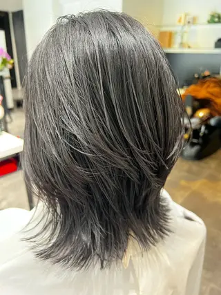 ミディアム 福田 秀好のヘアスタイル