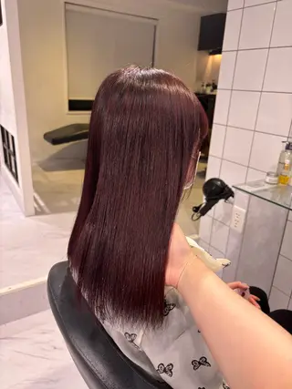 セミロング カラー 表参道♡暗髪^ྀི 艶カラー♡アユミのヘアスタイル