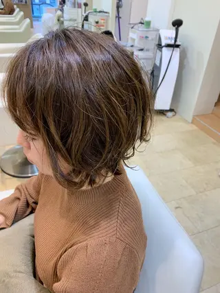 ショート カラー パーマ 💎髪質改善/縮毛 💎メンズカット石尾のヘアスタイル