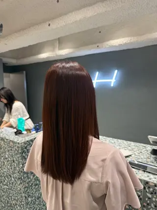 セミロング カラー せな立川レディース メンズカットモデルのヘアスタイル