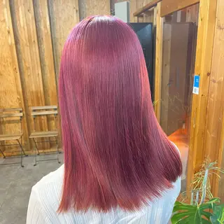 カラー まろみ暖色×ボブ ×chia🕯のヘアスタイル